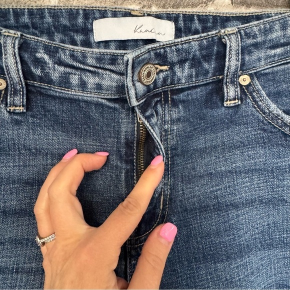 Kancan Russell Mid Rise Boyfriend Jeans distressed chewed hem - Picture 6 of 13